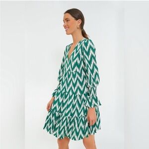 Pomander Place Kenzo Green Ikat Tiered Dress Size XXXL 3X